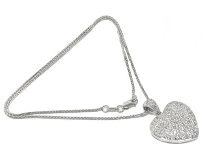 2.50ct Diamond 14k White Gold Heart Necklace