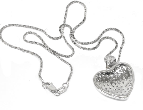 2.50ct Diamond 14k White Gold Heart Necklace