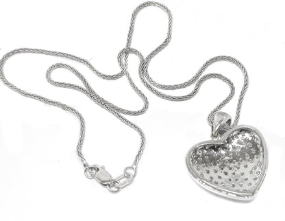 2.50ct Diamond 14k White Gold Heart Necklace