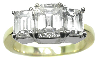 2.50ct Diamond 18k Yellow Gold  Platinum Engagement Ring