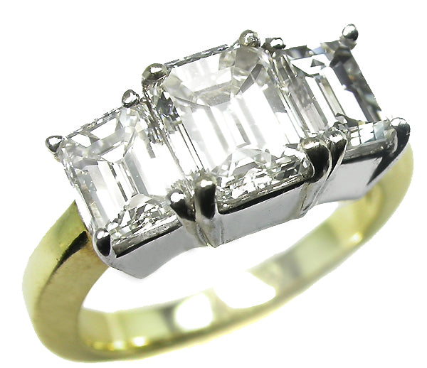 2.50ct Diamond 18k Yellow Gold  Platinum Engagement Ring