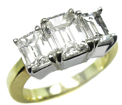 2.50ct Diamond 18k Yellow Gold  Platinum Engagement Ring