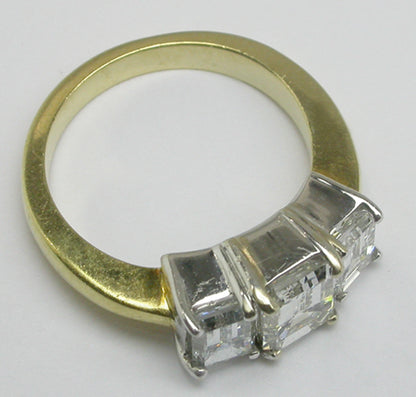 2.50ct Diamond 18k Yellow Gold  Platinum Engagement Ring