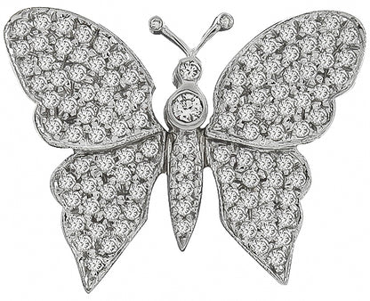 2.50ct Diamond Gold Butterfly Pin