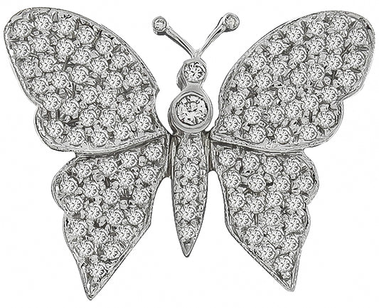 2.50ct Diamond Gold Butterfly Pin