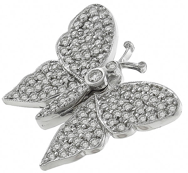2.50ct Diamond Gold Butterfly Pin