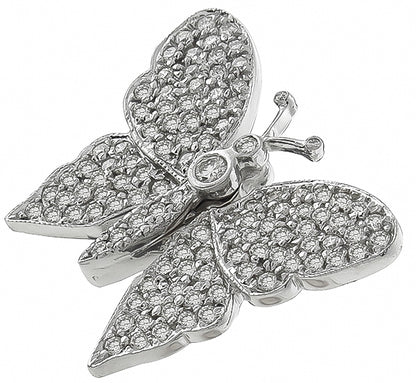 2.50ct Diamond Gold Butterfly Pin