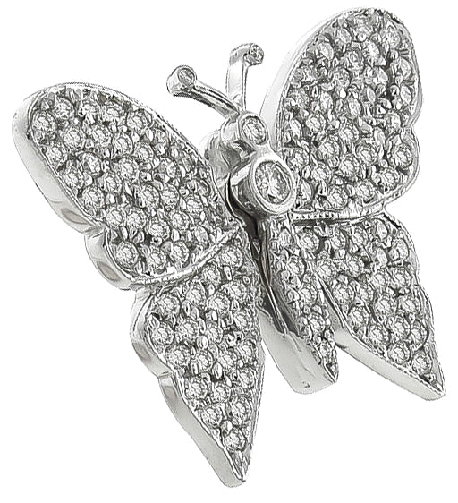 2.50ct Diamond Gold Butterfly Pin