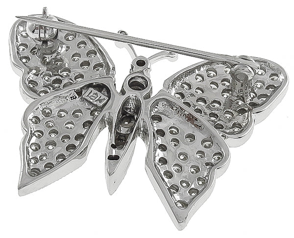 2.50ct Diamond Gold Butterfly Pin