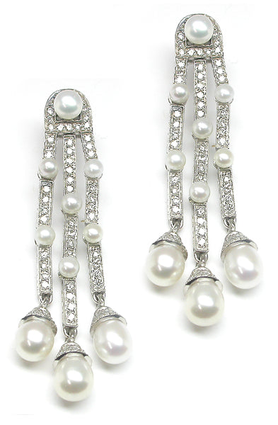 2.50ct Diamond Pearl Earrings