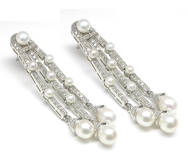 2.50ct Diamond Pearl Earrings
