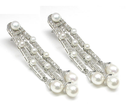 2.50ct Diamond Pearl Earrings