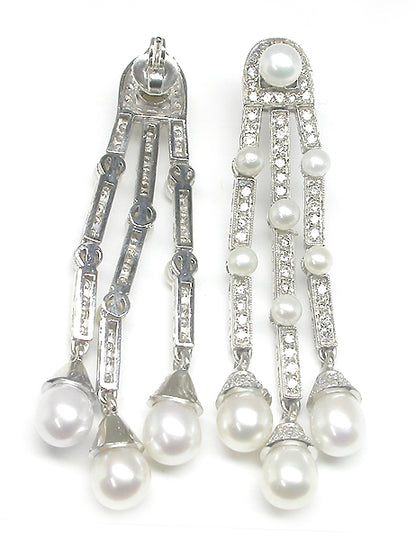 2.50ct Diamond Pearl Earrings