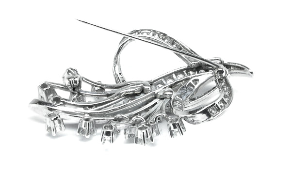 2.50ct Platinum Diamond Floral Pin/ Pendant