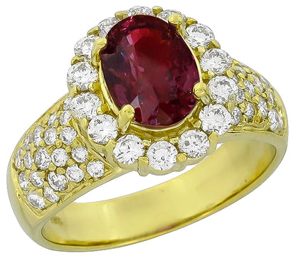 2.50ct Rubellite 2.00ct Diamond Ring