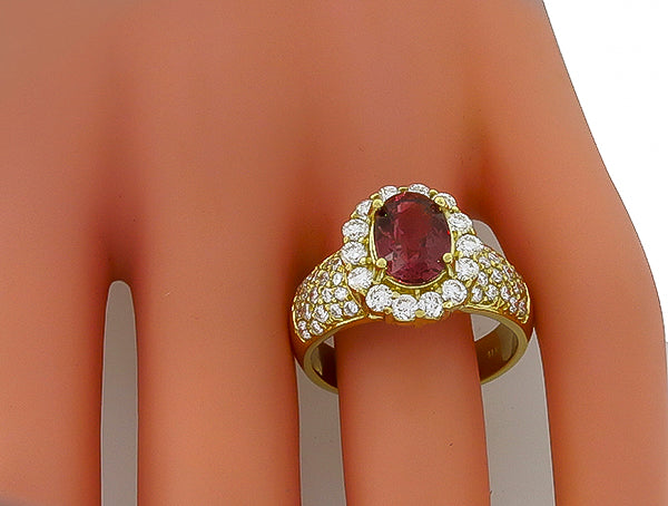 2.50ct Rubellite 2.00ct Diamond Ring