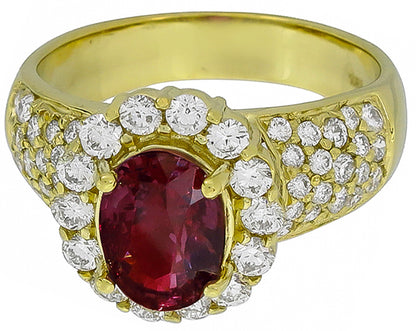 2.50ct Rubellite 2.00ct Diamond Ring