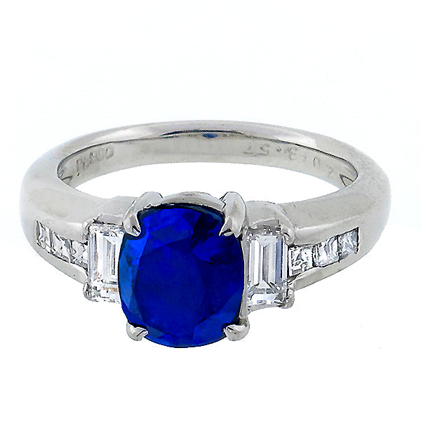 2.58ct  Sapphire 0.55ct Diamond Engagement Ring