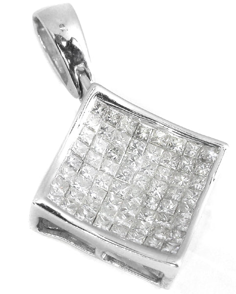 2.60ct Princess Cut Diamond Cluster  Pendant