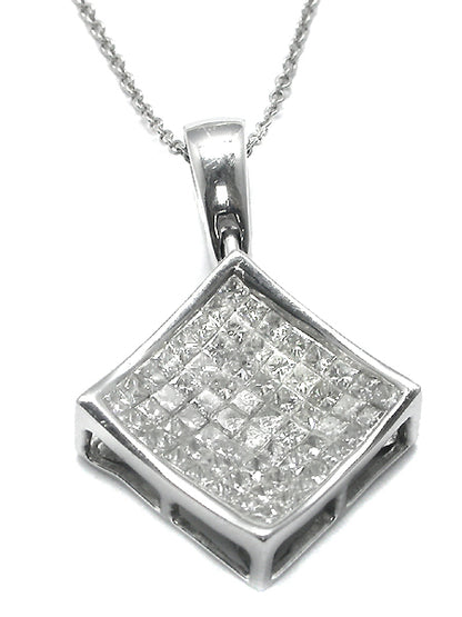 2.60ct Princess Cut Diamond Cluster  Pendant