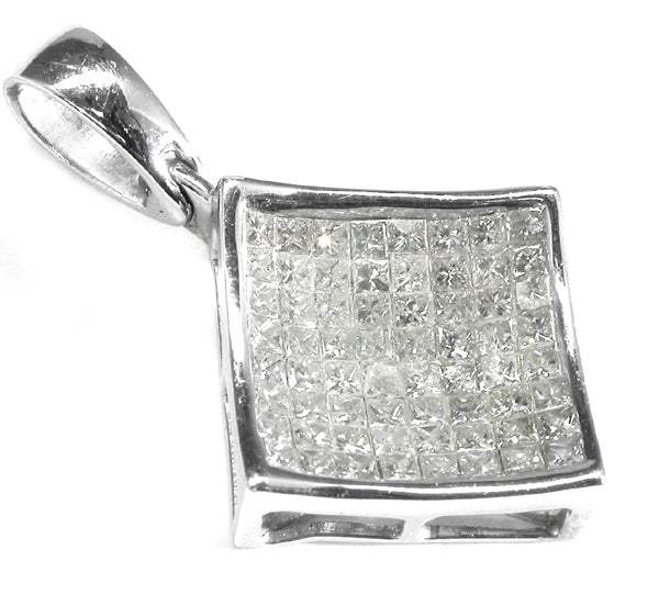 2.60ct Princess Cut Diamond Cluster  Pendant