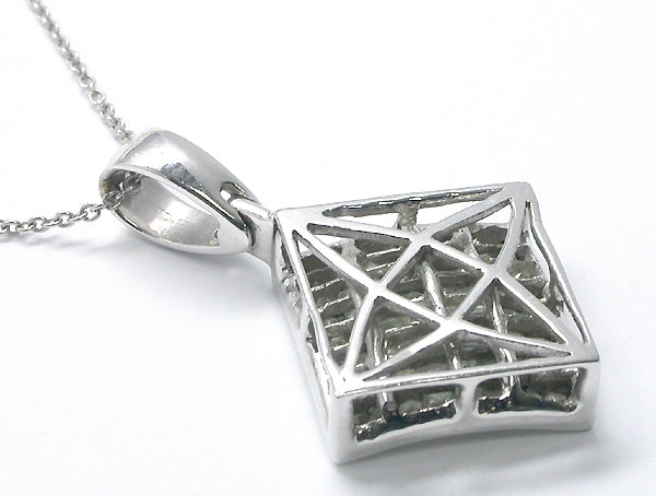 2.60ct Princess Cut Diamond Cluster  Pendant