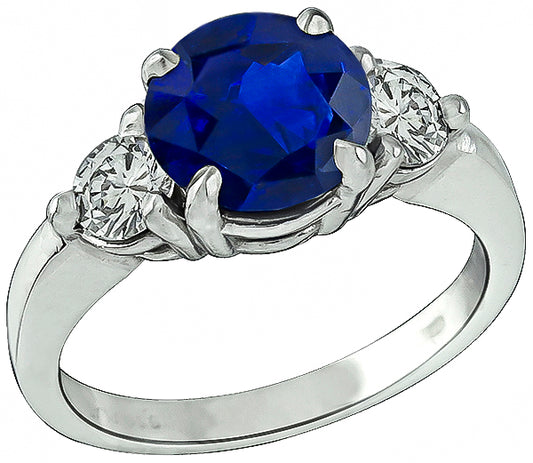2.66ct Sapphire 0.70ct Diamond Engagement Ring