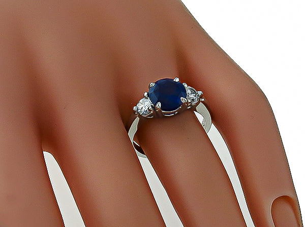 2.66ct Sapphire 0.70ct Diamond Engagement Ring