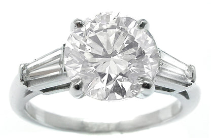 2.69ct Round Diamond Platinum Engagement Ring