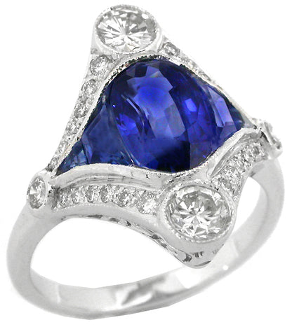 2.80ct Ceylon Sapphire Diamond 18k Gold Ring