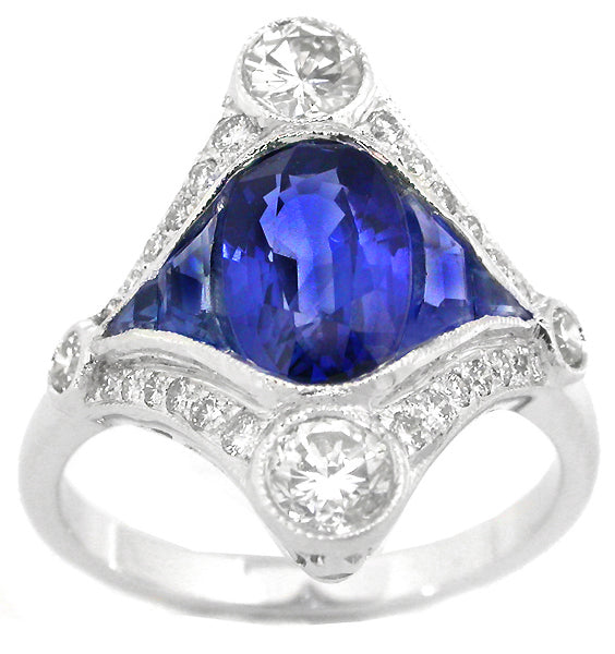 2.80ct Ceylon Sapphire Diamond 18k Gold Ring