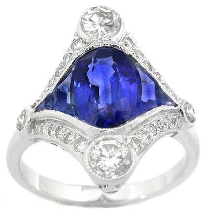 2.80ct Ceylon Sapphire Diamond 18k Gold Ring
