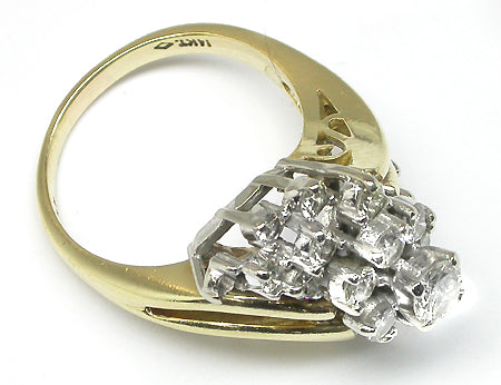2.80ct Diamond 14k Yellow & White Gold Cluster Ring