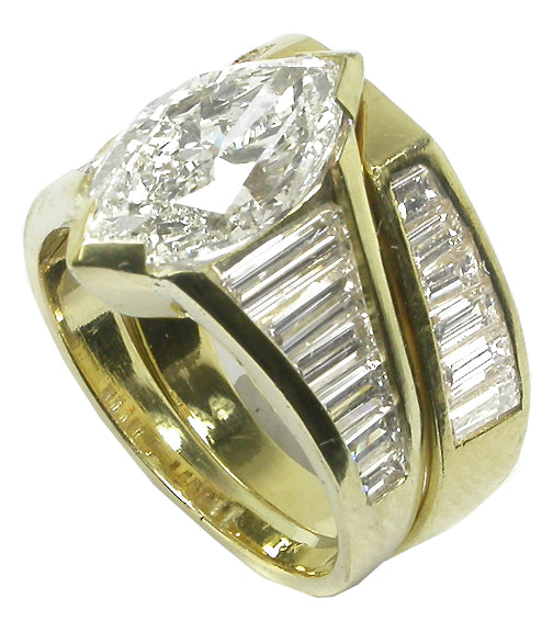 2.80ct Diamond 18k Yellow Gold Bridal Set