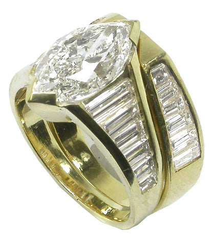 2.80ct Diamond 18k Yellow Gold Bridal Set