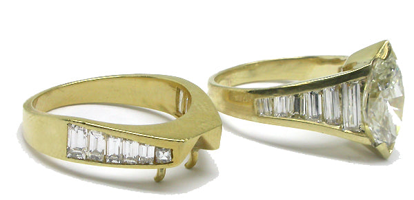 2.80ct Diamond 18k Yellow Gold Bridal Set