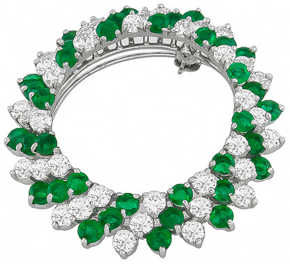 2.80ct Diamond 3.60ct Emerald Pin