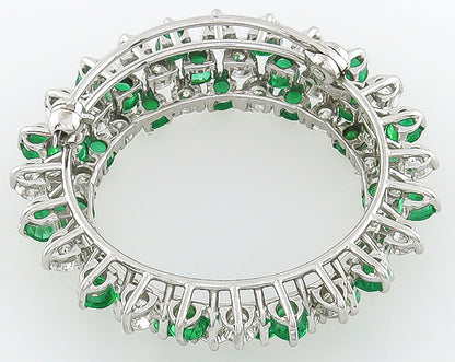 2.80ct Diamond 3.60ct Emerald Pin