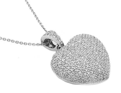 2.80ct Diamond Micro Pave Heart Necklace
