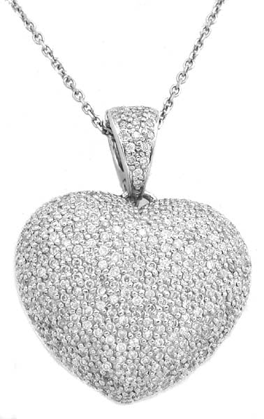 2.80ct Diamond Micro Pave Heart Necklace