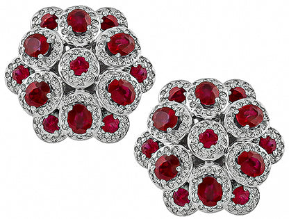2.80ct Ruby 0.62ct Diamond Earrings
