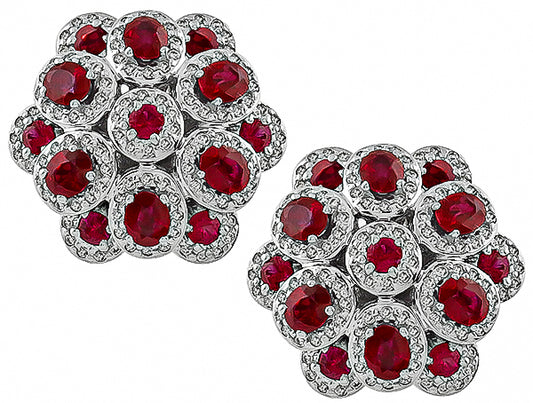 2.80ct Ruby 0.62ct Diamond Earrings