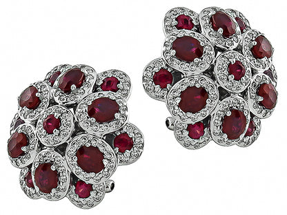 2.80ct Ruby 0.62ct Diamond Earrings