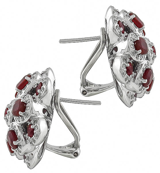 2.80ct Ruby 0.62ct Diamond Earrings