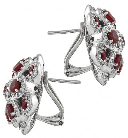 2.80ct Ruby 0.62ct Diamond Earrings