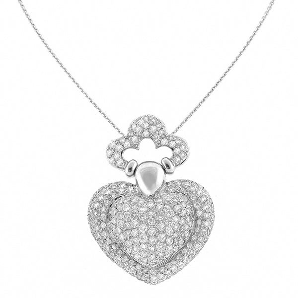 2.86ct Diamond Gold Heart Pendant