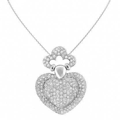 2.86ct Diamond Gold Heart Pendant