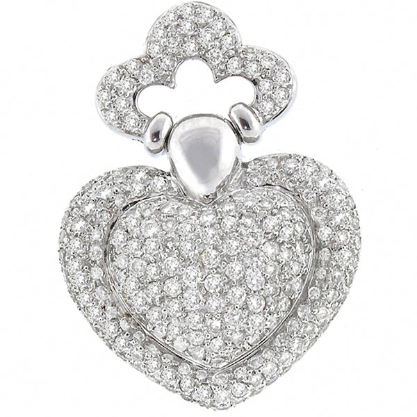 2.86ct Diamond Gold Heart Pendant