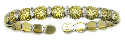 2.88ct Yellow Sapphire & Diamond 18k Yellow Gold Bangle