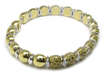 2.88ct Yellow Sapphire & Diamond 18k Yellow Gold Bangle